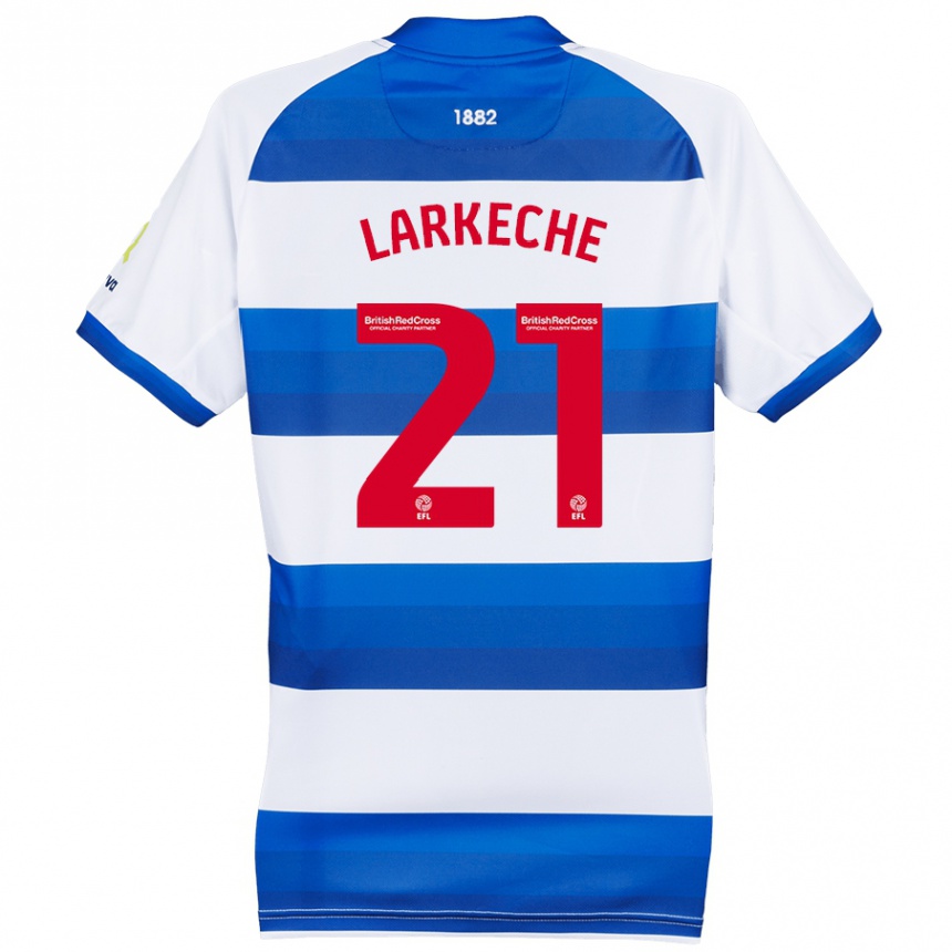 Kids Football Ziyad Larkeche #21 White Blue Home Jersey 2024/25 T-Shirt Australia