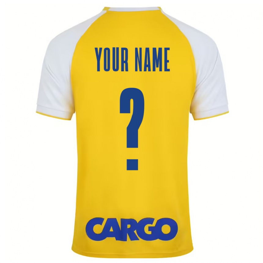 Kids Football Your Name #0 Yellow White Home Jersey 2024/25 T-Shirt Australia