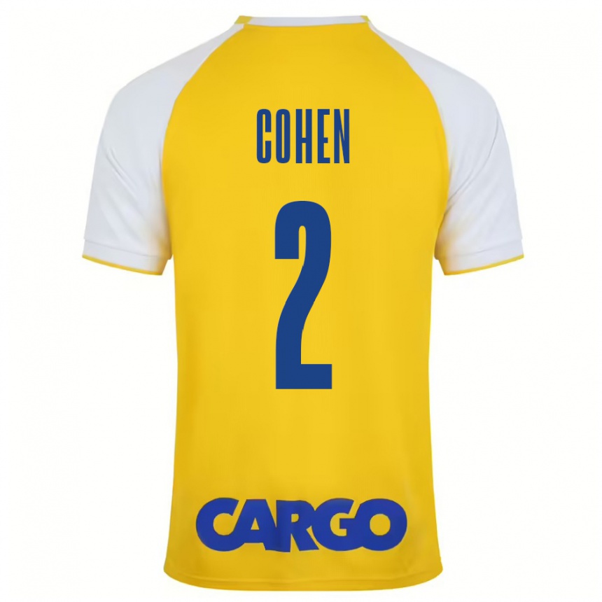 Kids Football Avishay Cohen #2 Yellow White Home Jersey 2024/25 T-Shirt Australia