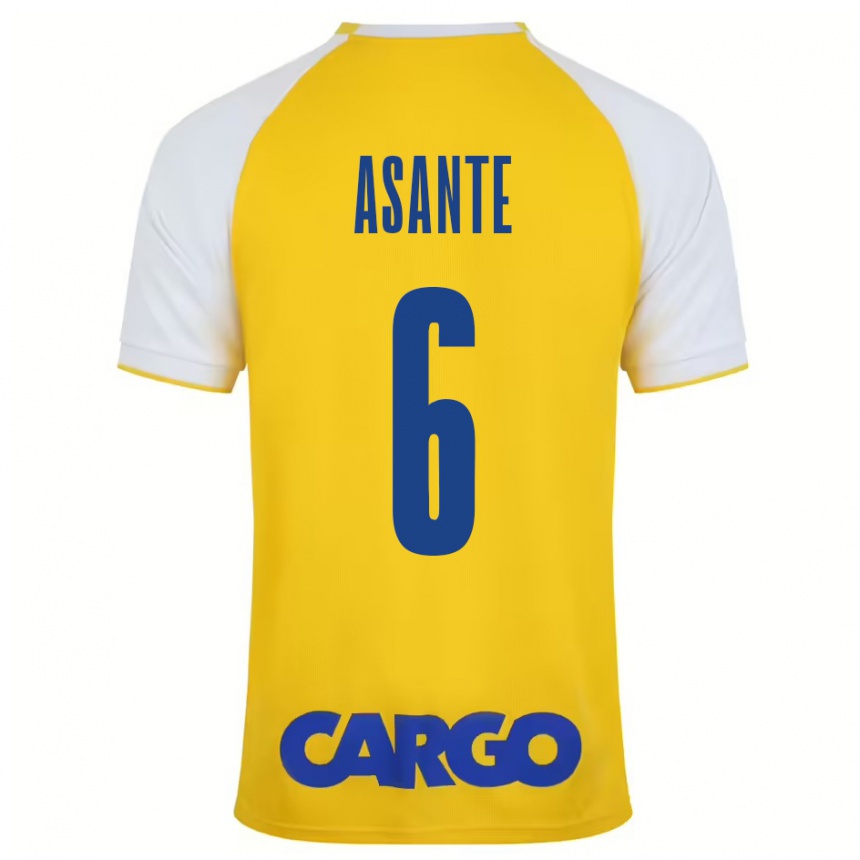 Kids Football Tyrese Asante #6 Yellow White Home Jersey 2024/25 T-Shirt Australia