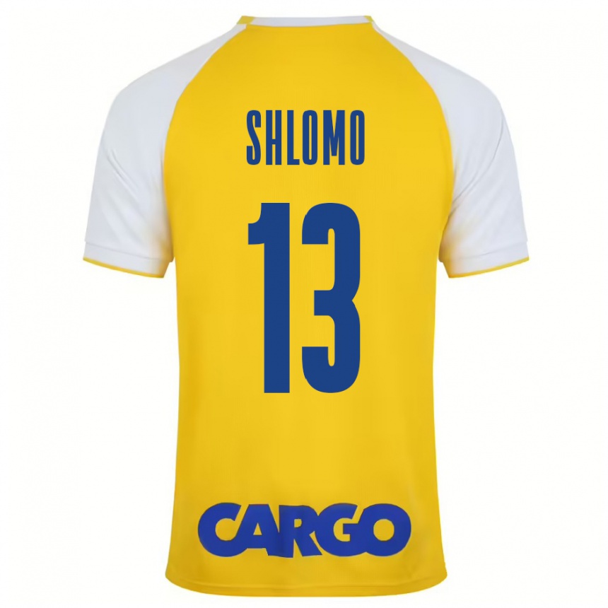 Kids Football Raz Shlomo #13 Yellow White Home Jersey 2024/25 T-Shirt Australia