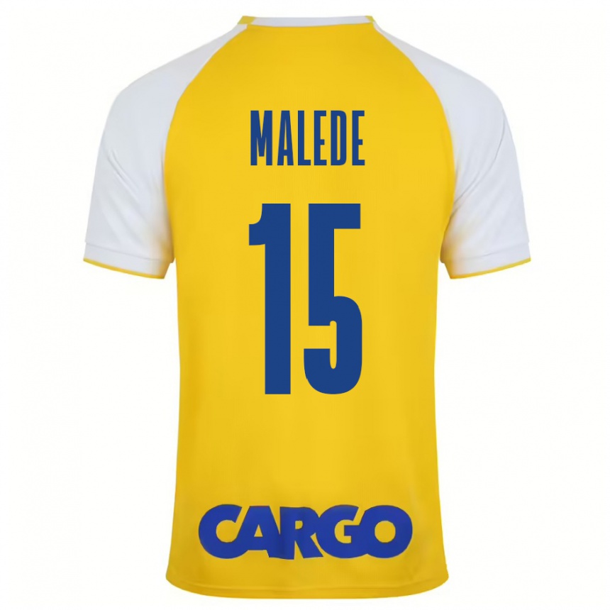 Kids Football Yonas Malede #15 Yellow White Home Jersey 2024/25 T-Shirt Australia