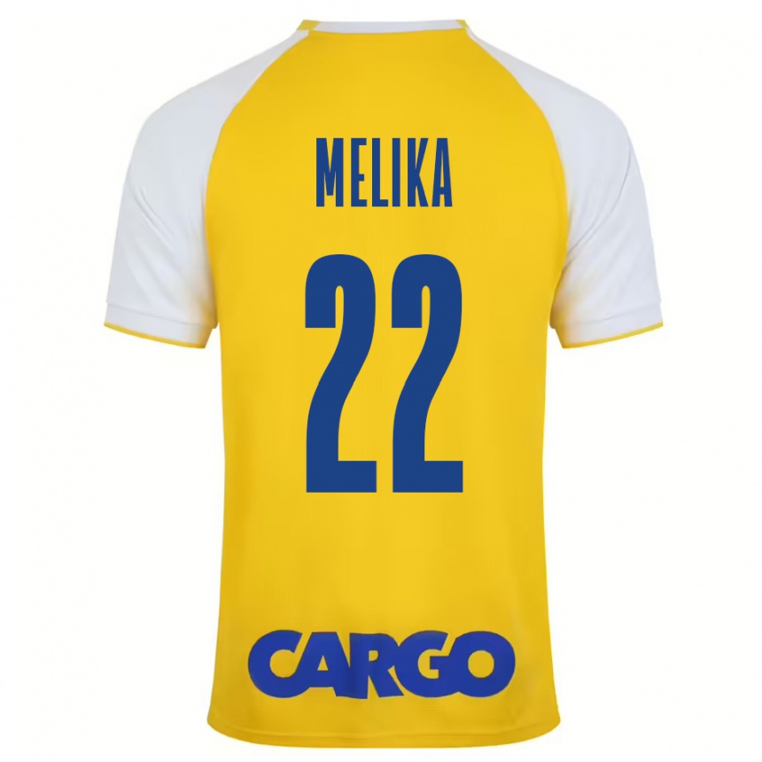 Kids Football Ofek Melika #22 Yellow White Home Jersey 2024/25 T-Shirt Australia