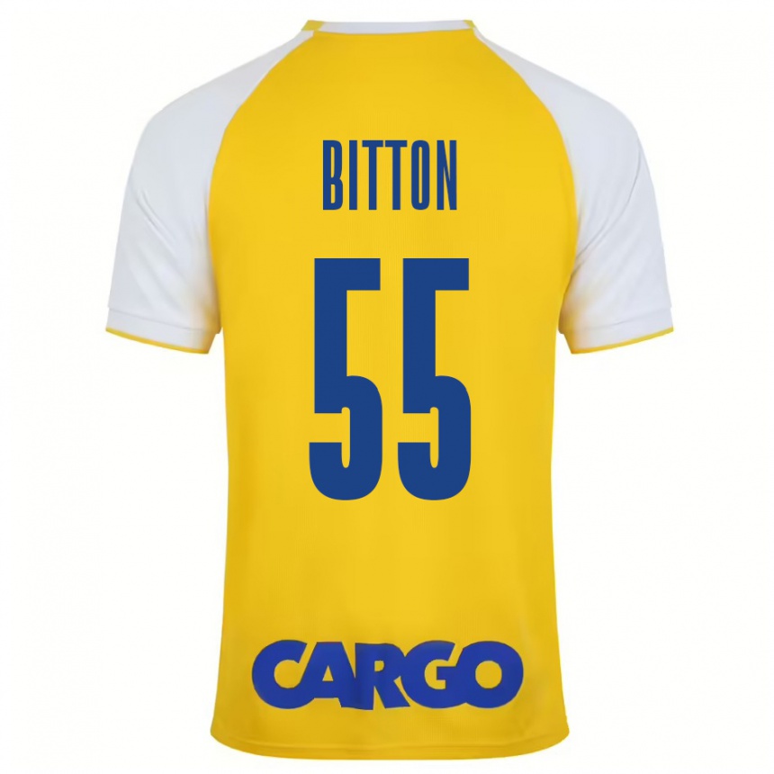 Kids Football Nir Bitton #55 Yellow White Home Jersey 2024/25 T-Shirt Australia