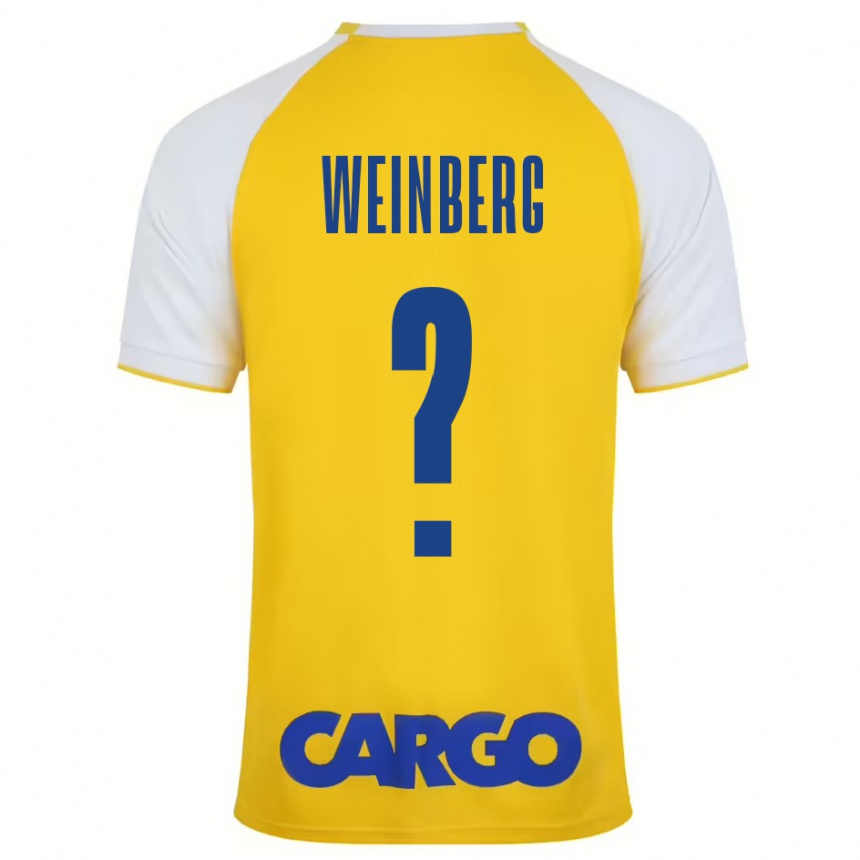 Kids Football Idan Weinberg #0 Yellow White Home Jersey 2024/25 T-Shirt Australia