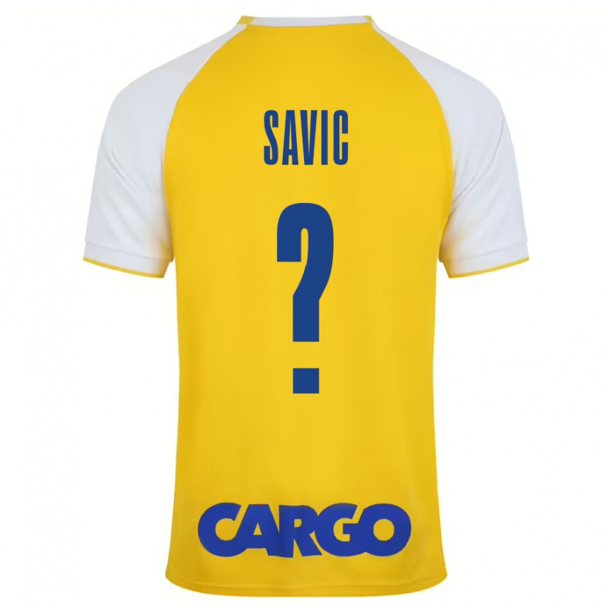 Kids Football Rom Savic #0 Yellow White Home Jersey 2024/25 T-Shirt Australia