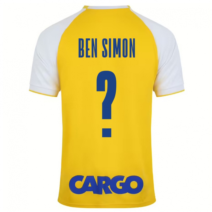 Kids Football Ilay Ben Simon #0 Yellow White Home Jersey 2024/25 T-Shirt Australia