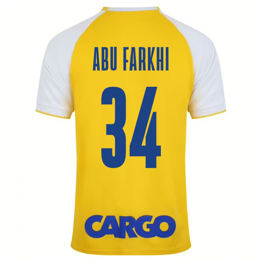 Kids Football Sayed Abu Farkhi #34 Yellow White Home Jersey 2024/25 T-Shirt Australia