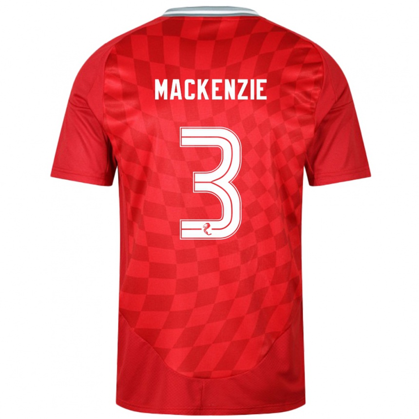 Kids Football Jack Mackenzie #3 Red Home Jersey 2024/25 T-Shirt Australia