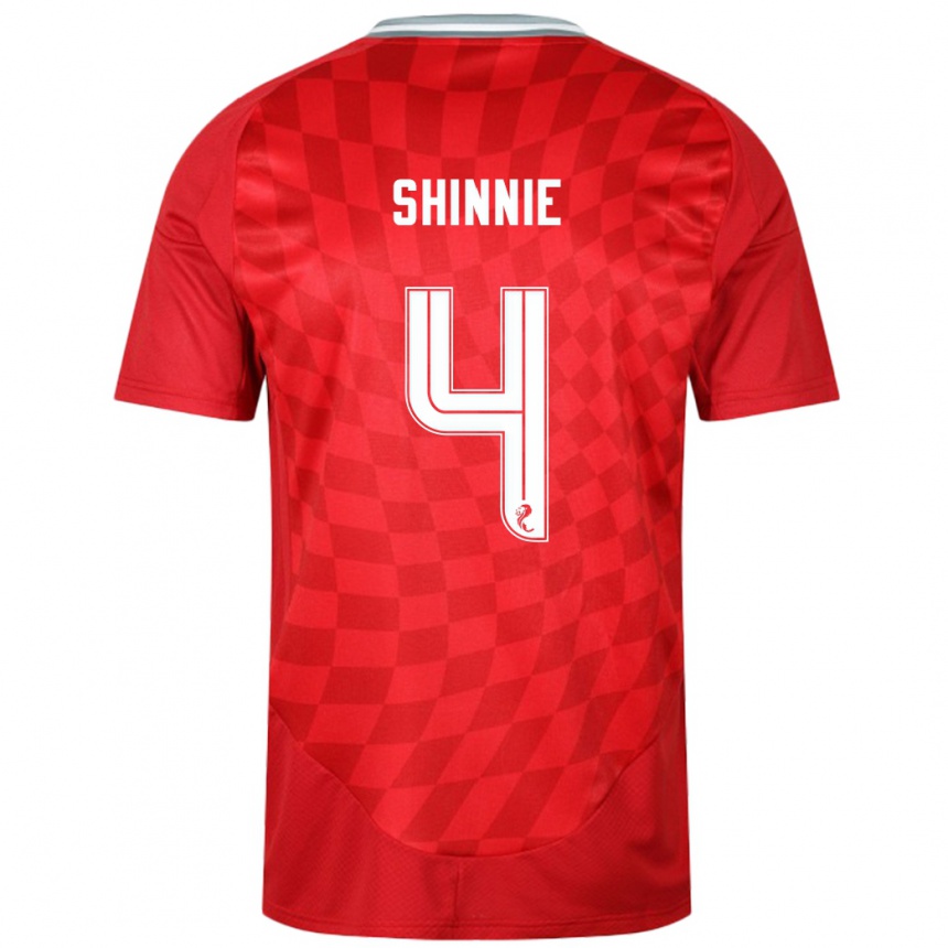 Kids Football Graeme Shinnie #4 Red Home Jersey 2024/25 T-Shirt Australia