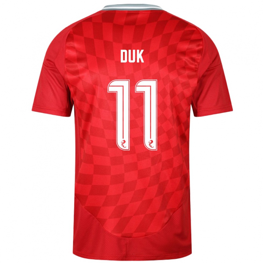 Kids Football Duk #11 Red Home Jersey 2024/25 T-Shirt Australia