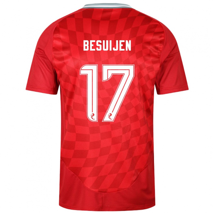 Kids Football Vicente Besuijen #17 Red Home Jersey 2024/25 T-Shirt Australia