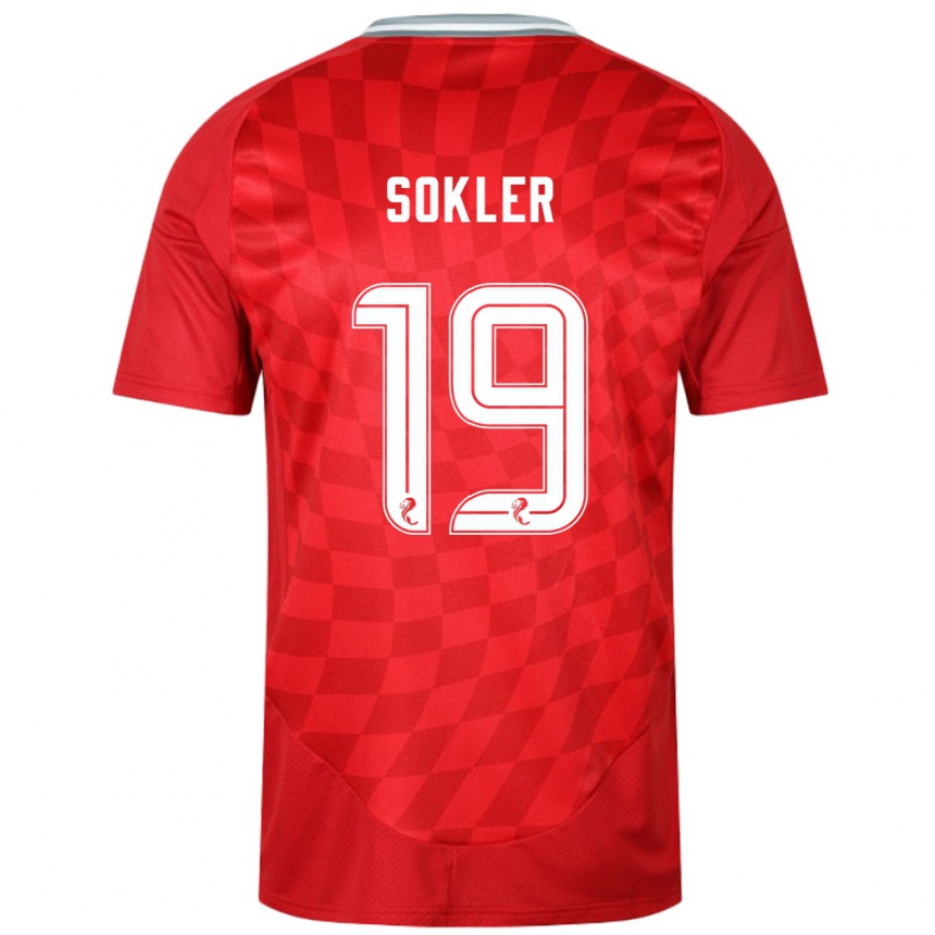 Kids Football Ester Sokler #19 Red Home Jersey 2024/25 T-Shirt Australia