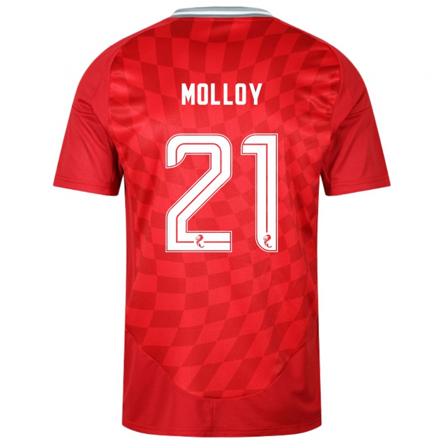 Kids Football Gavin Molloy #21 Red Home Jersey 2024/25 T-Shirt Australia