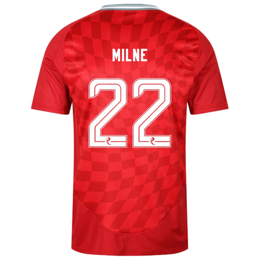 Kids Football Jack Milne #22 Red Home Jersey 2024/25 T-Shirt Australia