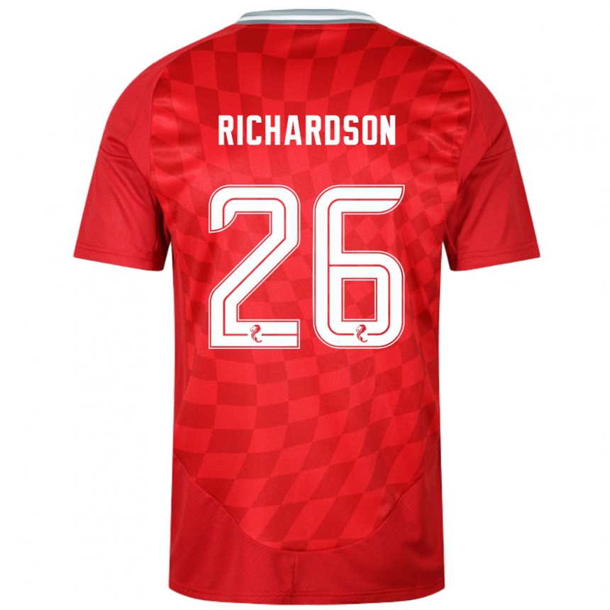 Kids Football Jayden Richardson #26 Red Home Jersey 2024/25 T-Shirt Australia