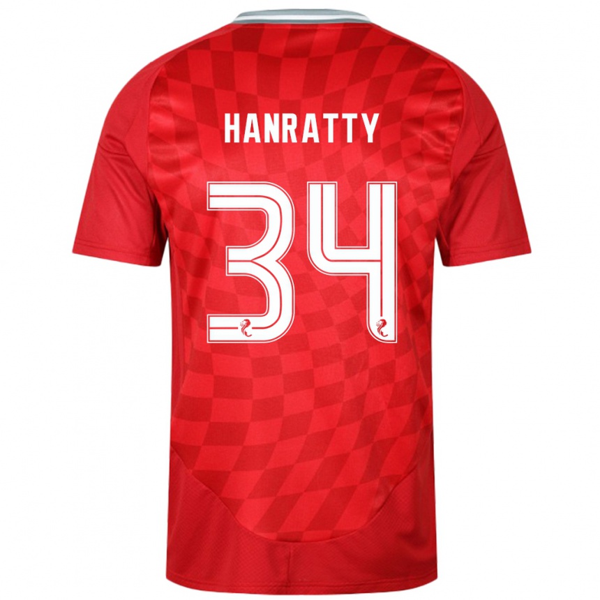 Kids Football Kevin Hanratty #34 Red Home Jersey 2024/25 T-Shirt Australia