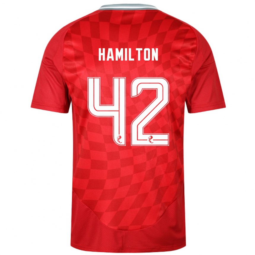 Kids Football Brendan Hamilton #42 Red Home Jersey 2024/25 T-Shirt Australia