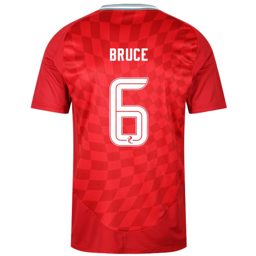 Kids Football Natasha Bruce #6 Red Home Jersey 2024/25 T-Shirt Australia