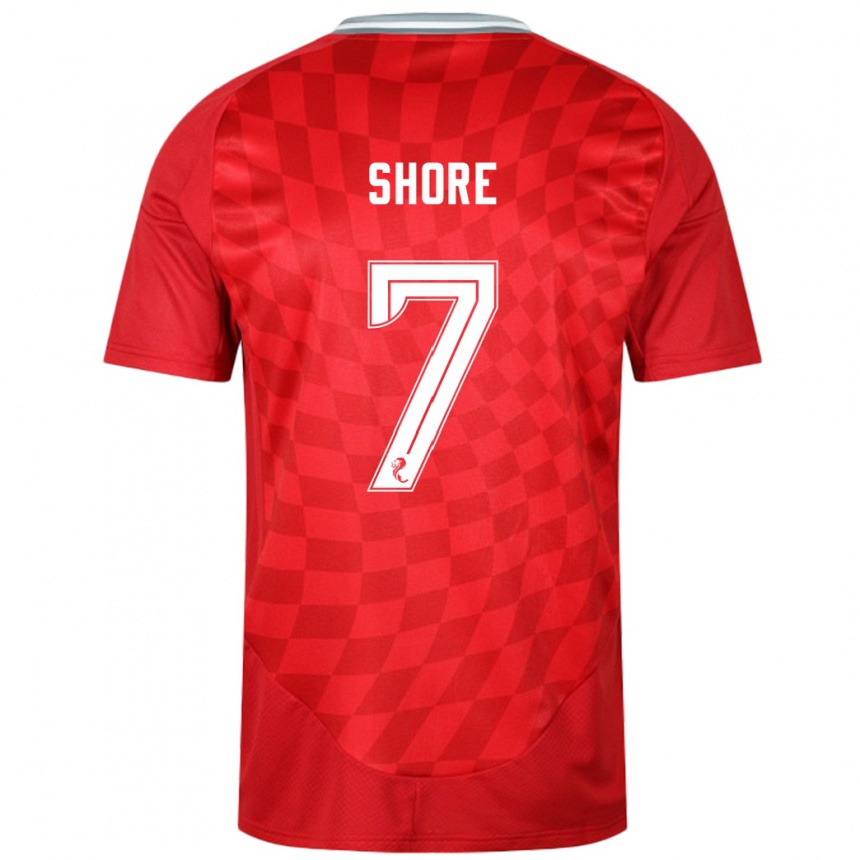 Kids Football Eilidh Shore #7 Red Home Jersey 2024/25 T-Shirt Australia