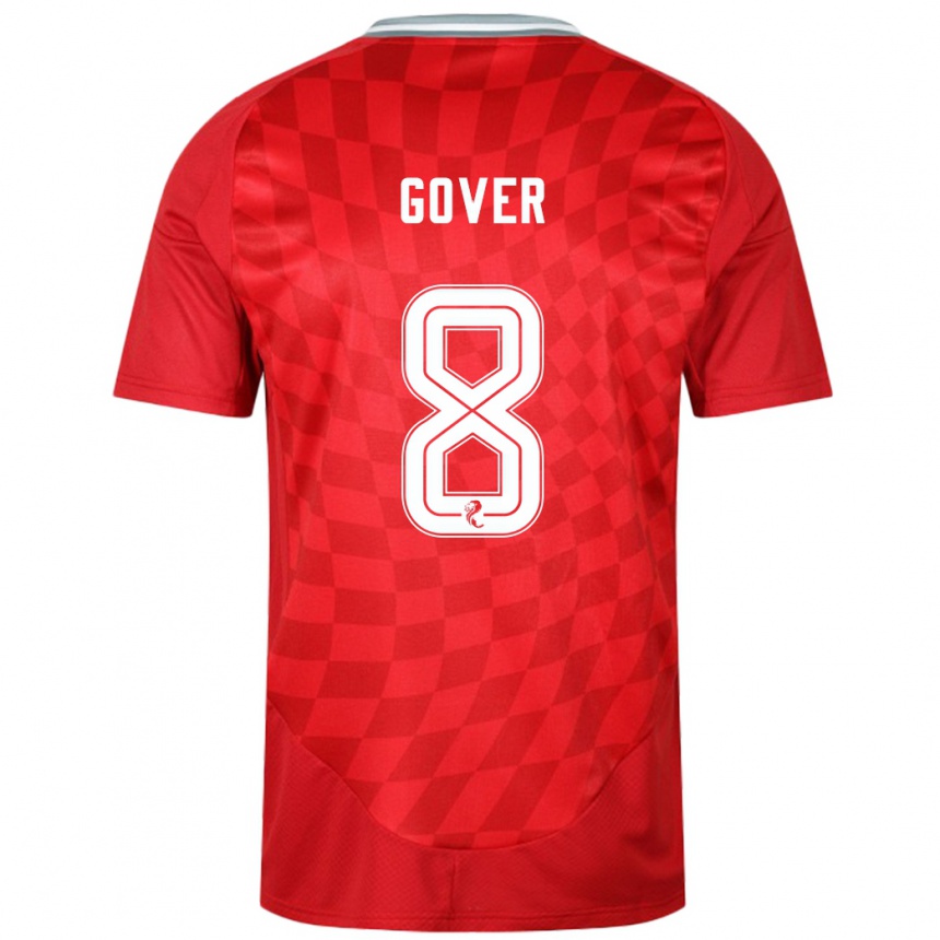 Kids Football Chloe Gover #8 Red Home Jersey 2024/25 T-Shirt Australia