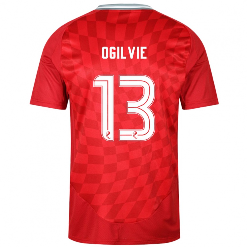 Kids Football Francesca Ogilvie #13 Red Home Jersey 2024/25 T-Shirt Australia