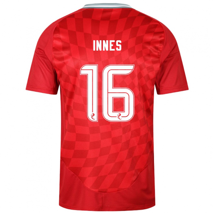 Kids Football Hannah Innes #16 Red Home Jersey 2024/25 T-Shirt Australia