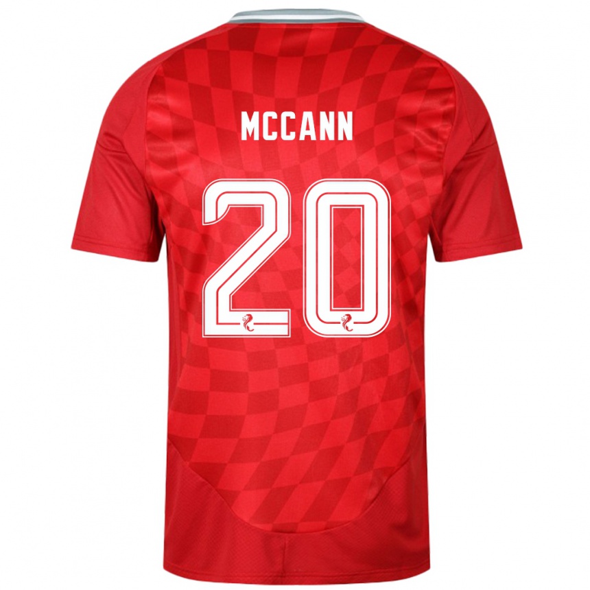 Kids Football Annalisa Mccann #20 Red Home Jersey 2024/25 T-Shirt Australia