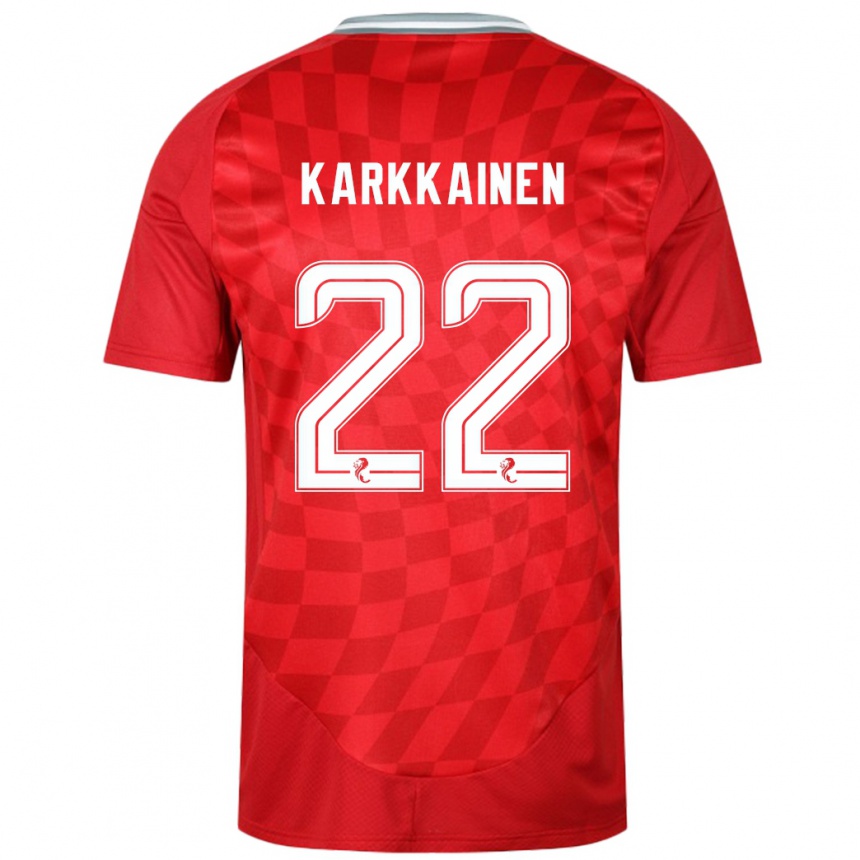 Kids Football Elena Kärkkäinen #22 Red Home Jersey 2024/25 T-Shirt Australia