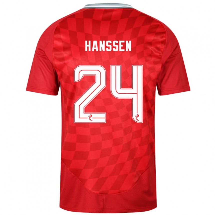 Kids Football Nadine Hanssen #24 Red Home Jersey 2024/25 T-Shirt Australia