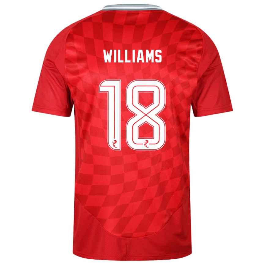 Kids Football Rhys Williams #18 Red Home Jersey 2024/25 T-Shirt Australia