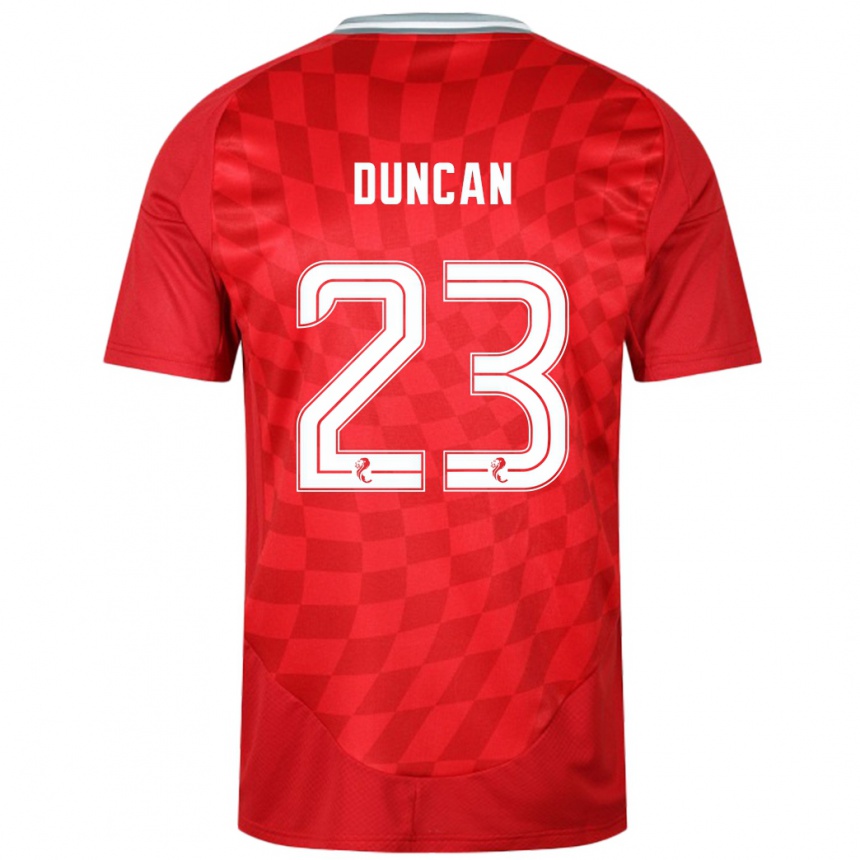 Kids Football Ryan Duncan #23 Red Home Jersey 2024/25 T-Shirt Australia