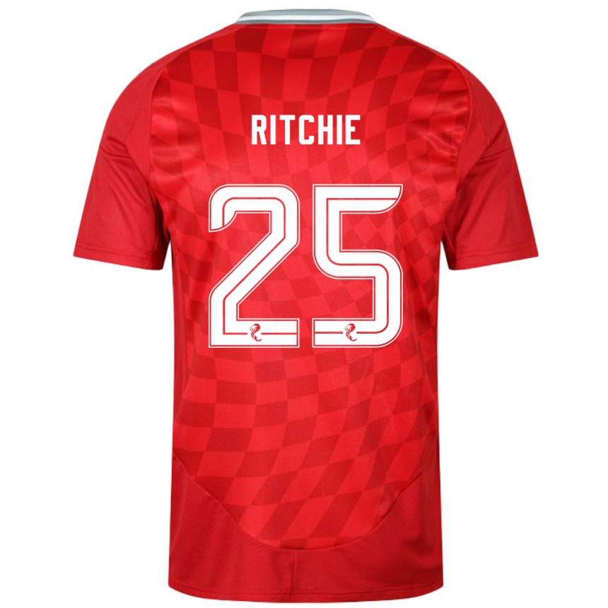 Kids Football Tom Ritchie #25 Red Home Jersey 2024/25 T-Shirt Australia