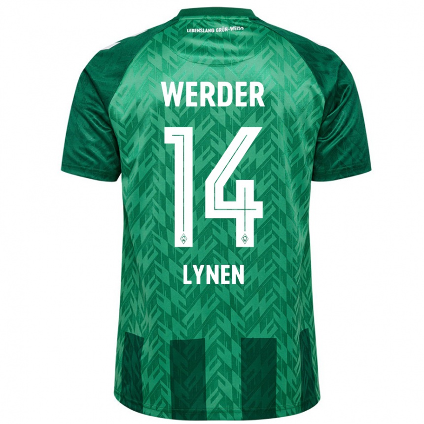 Kids Football Senne Lynen #14 Green Home Jersey 2024/25 T-Shirt Australia