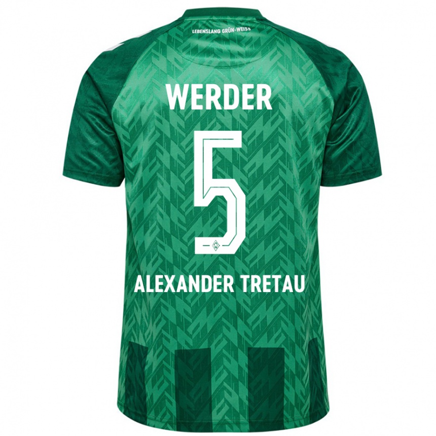 Kids Football Hans Alexander Tretau #5 Green Home Jersey 2024/25 T-Shirt Australia