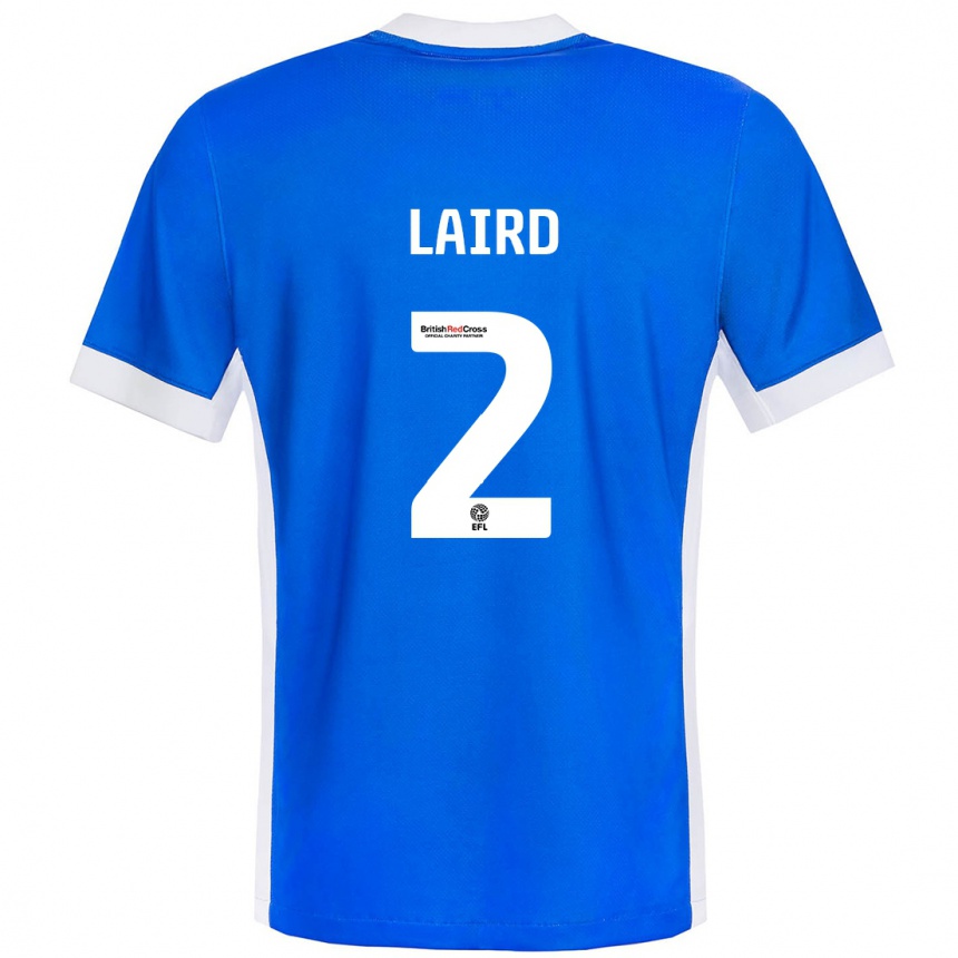 Kids Football Ethan Laird #2 Blue White Home Jersey 2024/25 T-Shirt Australia