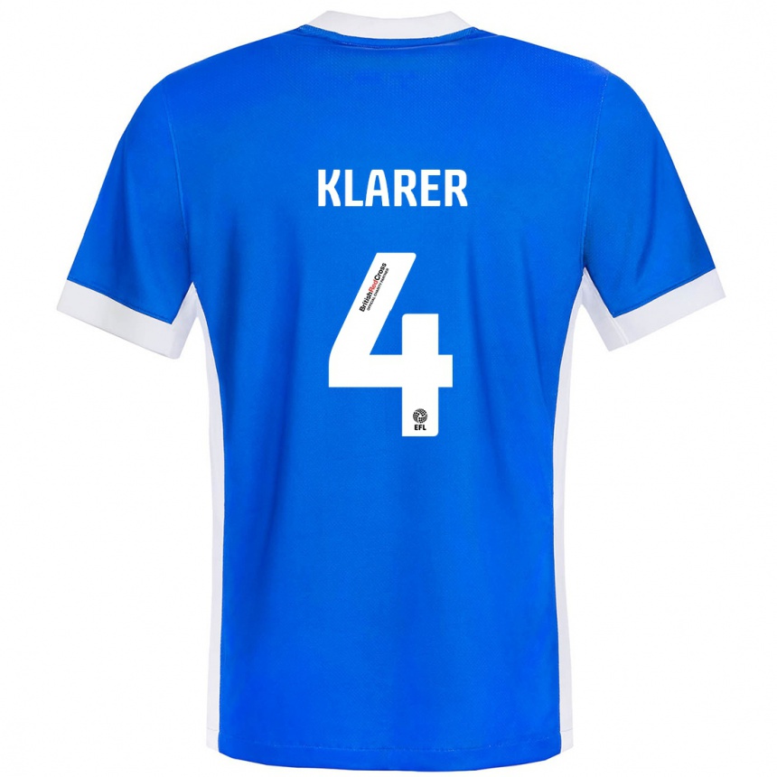 Kids Football Christoph Klarer #4 Blue White Home Jersey 2024/25 T-Shirt Australia