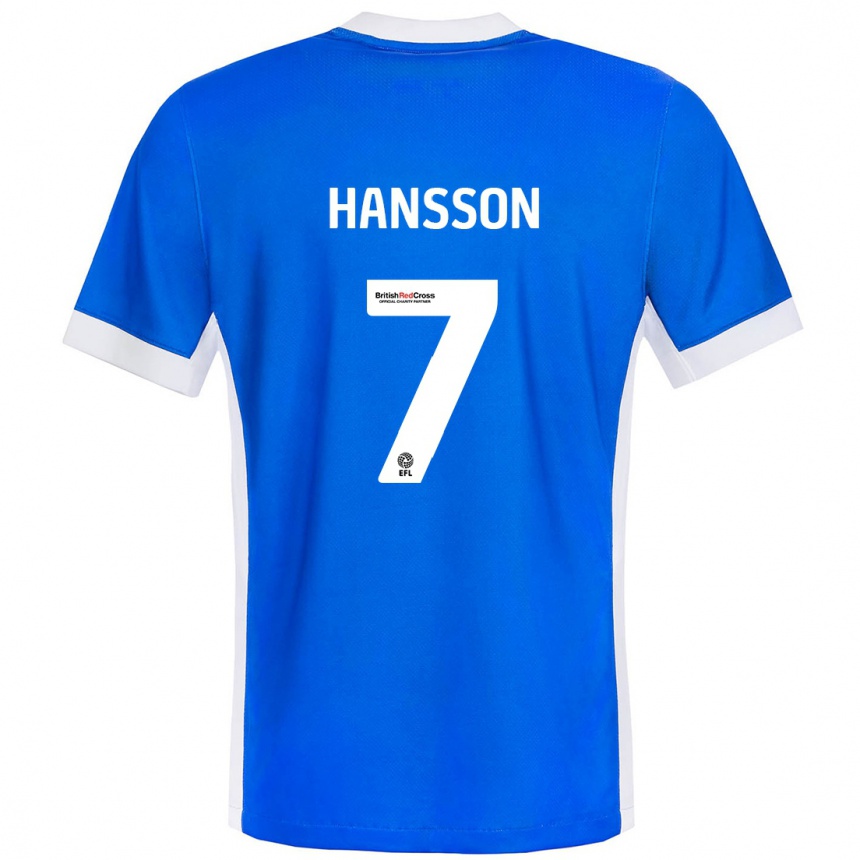 Kids Football Emil Hansson #7 Blue White Home Jersey 2024/25 T-Shirt Australia