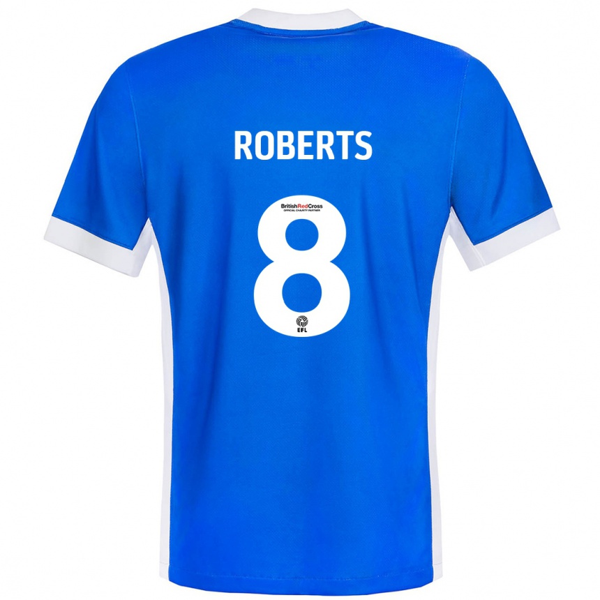 Kids Football Tyler Roberts #8 Blue White Home Jersey 2024/25 T-Shirt Australia