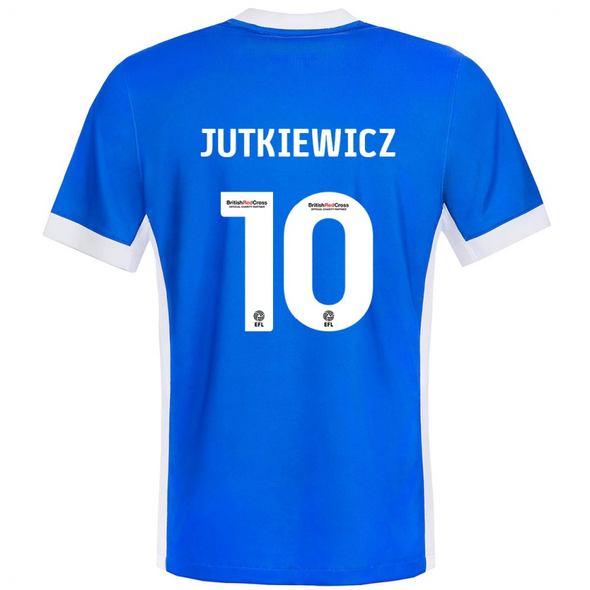 Kids Football Lukas Jutkiewicz #10 Blue White Home Jersey 2024/25 T-Shirt Australia