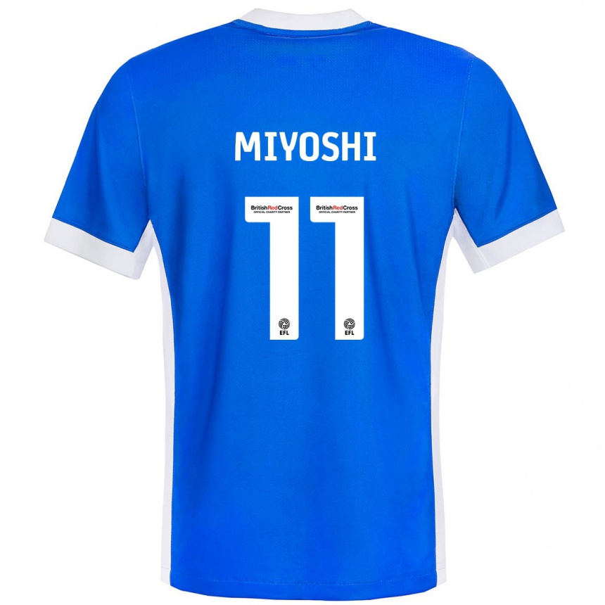 Kids Football Koji Miyoshi #11 Blue White Home Jersey 2024/25 T-Shirt Australia