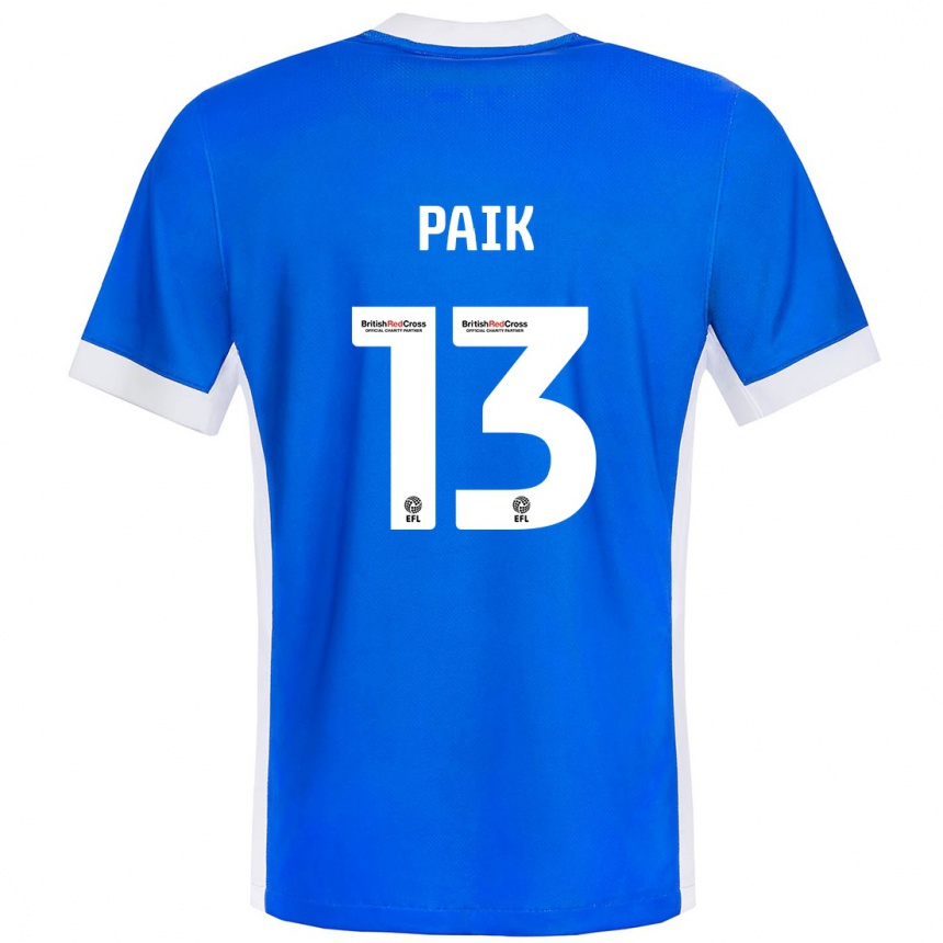 Kids Football Seung-Ho Paik #13 Blue White Home Jersey 2024/25 T-Shirt Australia