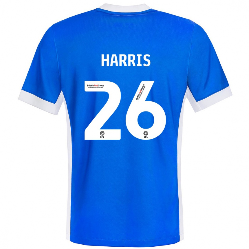 Kids Football Luke Harris #26 Blue White Home Jersey 2024/25 T-Shirt Australia