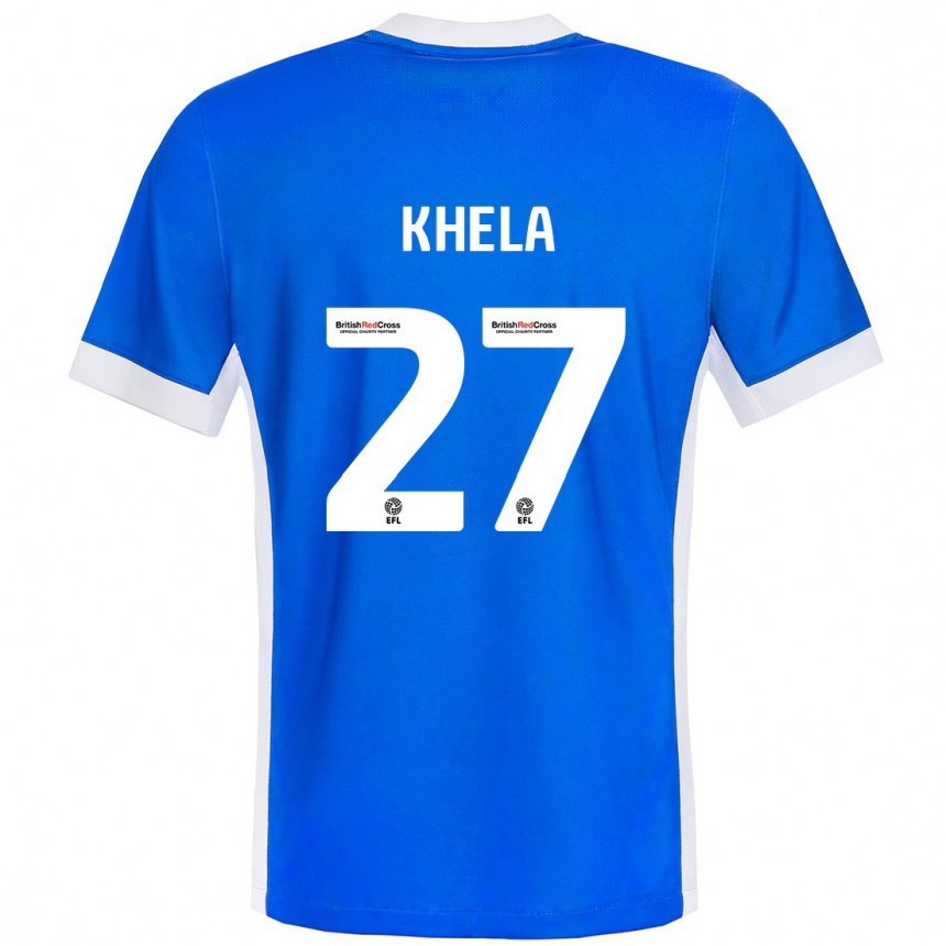 Kids Football Brandon Khela #27 Blue White Home Jersey 2024/25 T-Shirt Australia