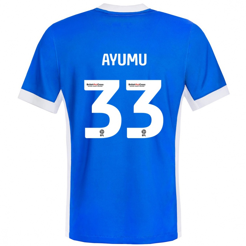 Kids Football Ayumu Yokoyama #33 Blue White Home Jersey 2024/25 T-Shirt Australia