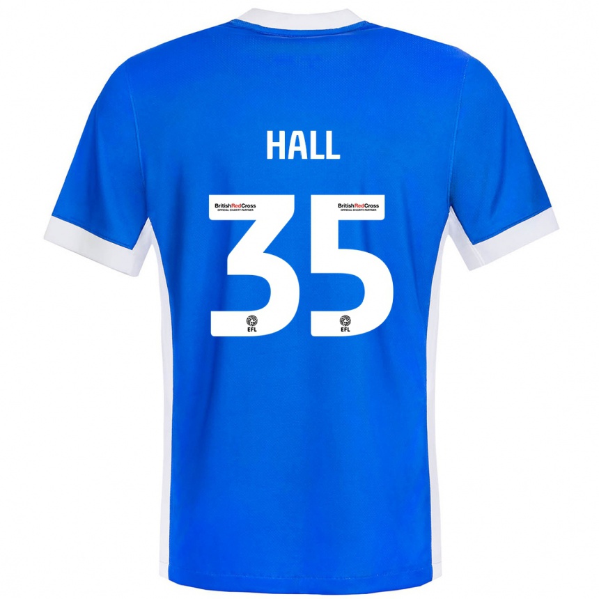 Kids Football George Hall #35 Blue White Home Jersey 2024/25 T-Shirt Australia