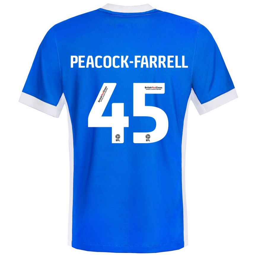 Kids Football Bailey Peacock-Farrell #45 Blue White Home Jersey 2024/25 T-Shirt Australia