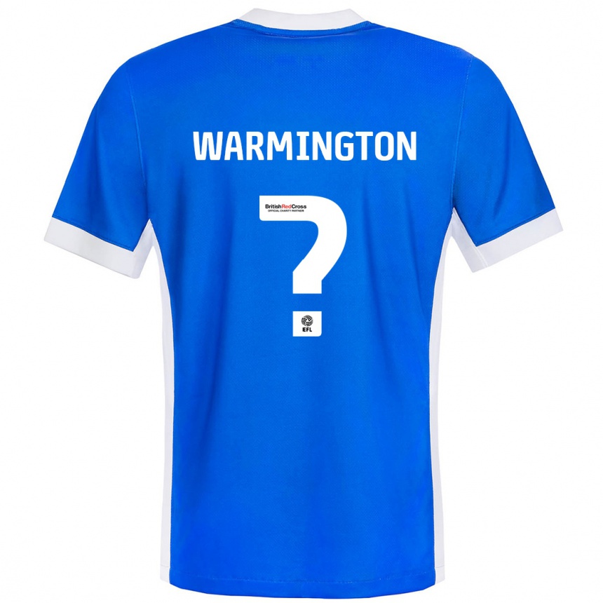 Kids Football Tyrese Warmington #0 Blue White Home Jersey 2024/25 T-Shirt Australia