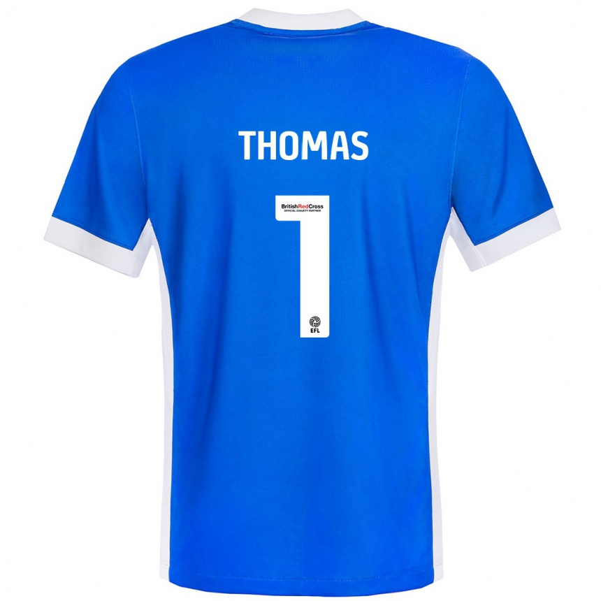 Kids Football Lucy Thomas #1 Blue White Home Jersey 2024/25 T-Shirt Australia