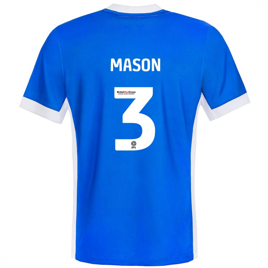 Kids Football Ellie Mason #3 Blue White Home Jersey 2024/25 T-Shirt Australia